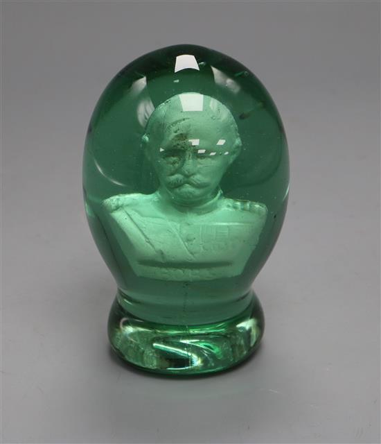 Boer War Interest - General Borg sulphide glass dump paperweight